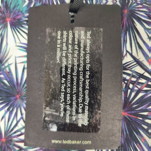 Ted Baker Mens‎ Karaf Long Sleeve LS Palm Printed Dress Shirt Sz 1   NEW $165 - Picture 4 of 10